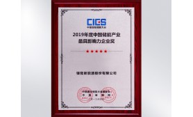 2019年度中國儲能產(chǎn)業(yè)最具影響力企業(yè)獎